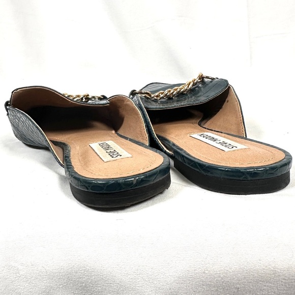 Steve Madden Forever Croc Chain Mule Loafers Teal Faux Leather Size 9.5 - Picture 11 of 11